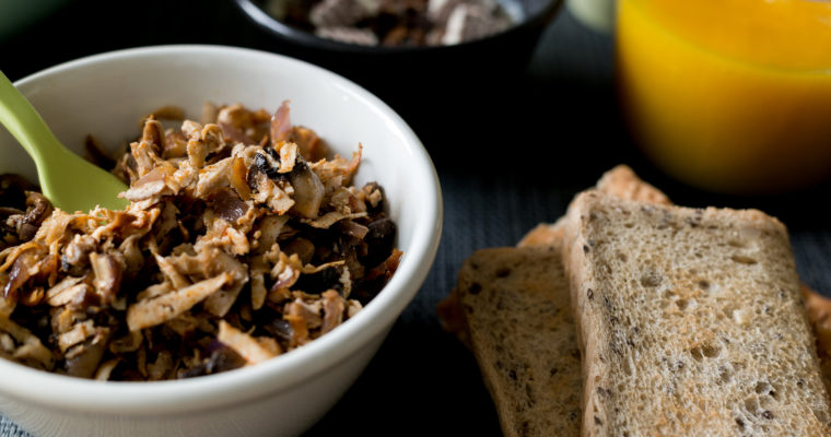 Smoked Tofu and Mushrooms for Breakfast