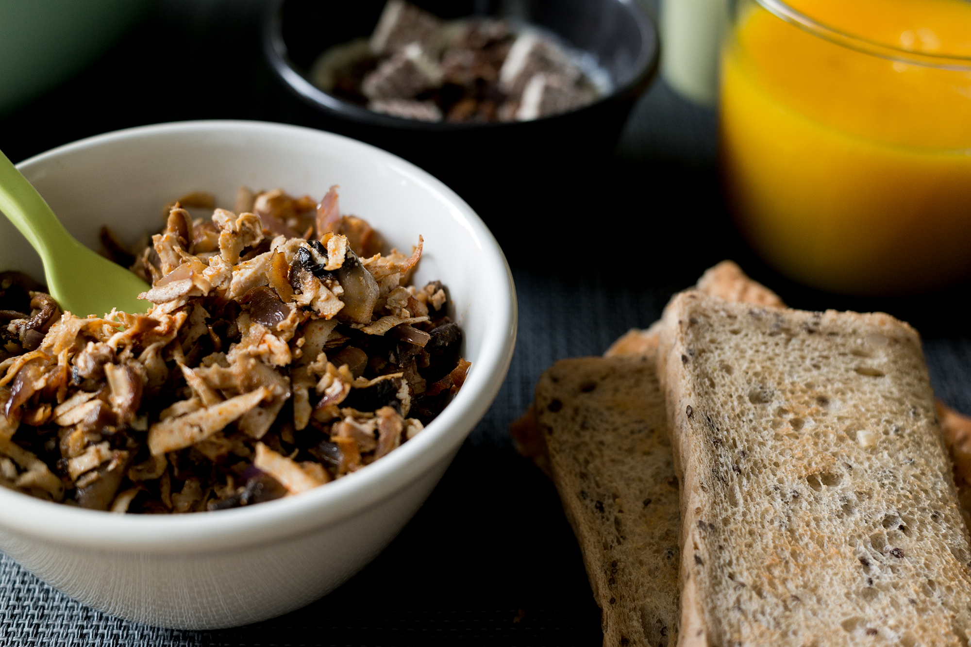 Smoked Tofu and Mushrooms for Breakfast